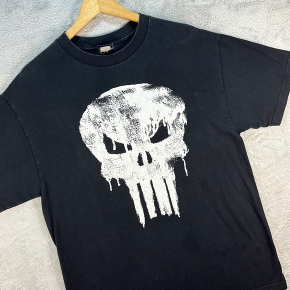 Marvel Men's The Punisher Dripping Skull Tee‎ Black Mad Engine Graphic Sz Med - Picture 1 of 8